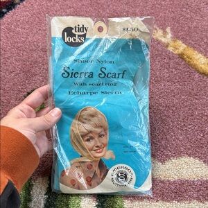 NWT VINTAGE HEAD SCARF BLUE SHEER NYLON